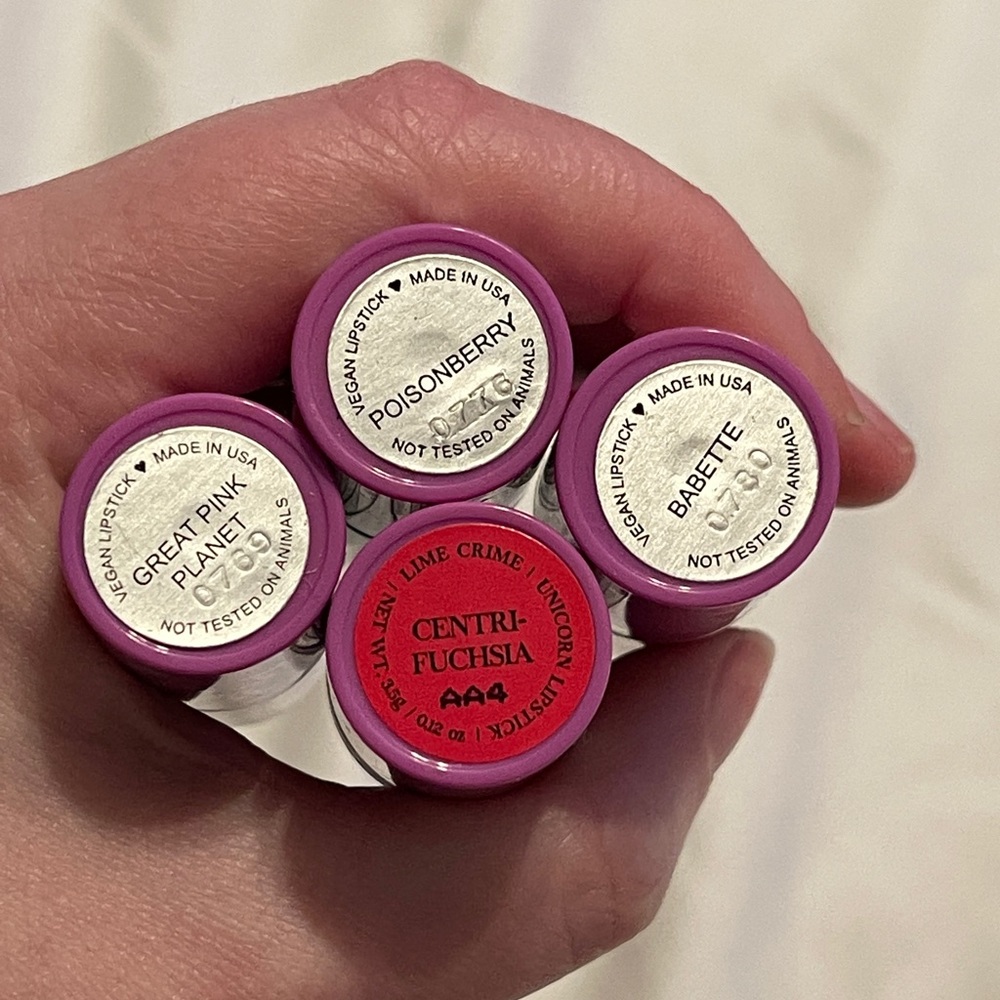 DISCONTINUED 4 Lime Crime Unicorn Lipsticks